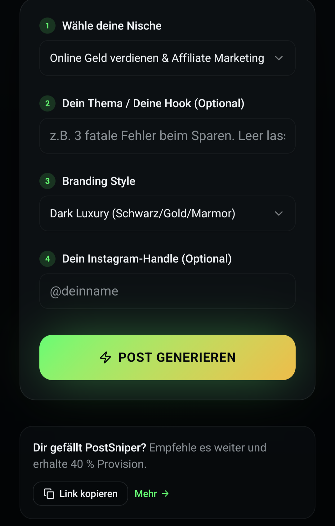 Eigener Screenshot 1 zu postsniper